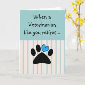 Gepensioneerd veterinair Wenskaart Kaart (Gele Bloem)