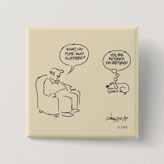 Gepensioneerd Vierkante Button 5,1 Cm (Voorkant)