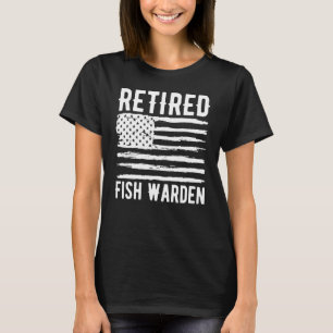 Gepensioneerd Visserman beroep Amerikaanse vlag T-shirt
