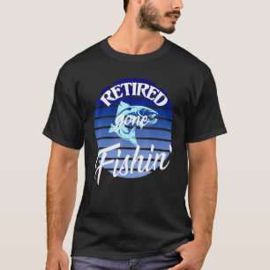 Gepensioneerd Weg Vissen Retro Streep Visser Gepen T-shirt