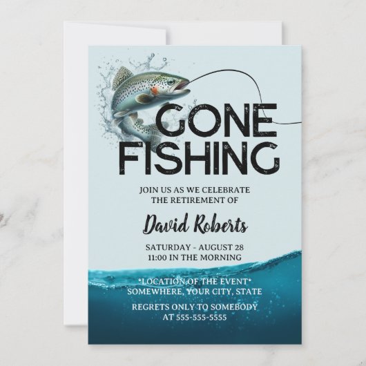 Gepensioneerd weg Vist buiten Man Pensioen Kaart (Voorkant)