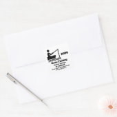 Gepensioneerd weg Vist moderne minimalistische pen Vierkante Sticker (Envelop)