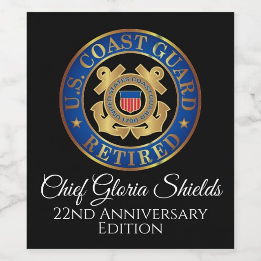 Gepensioneerd wijnlabel op maat 22 jaar oud wijn etiket (Enkel label)