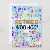 Gepensioneerd Woo Hoo Confetti Party Blue Sky Kaart (Voorkant)