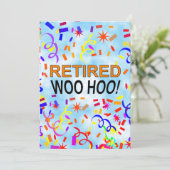 Gepensioneerd Woo Hoo Confetti Party Blue Sky Kaart (Staand voorkant)