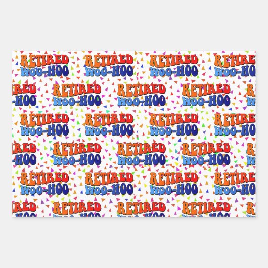 Gepensioneerd Woo Hoo Groovy Text Wrapping Paper (Voorkant)