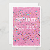 Gepensioneerd Woo Hoo Roze Waterverf Confetti Part Kaart (Voorkant / Achterkant)