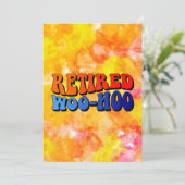 Gepensioneerd Woo Hoo Waterverf Groovy Tekst Kaart (Staand voorkant)