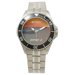 Gepensioneerd! Wrist Watch Vissen kat, roestvrij s Horloge