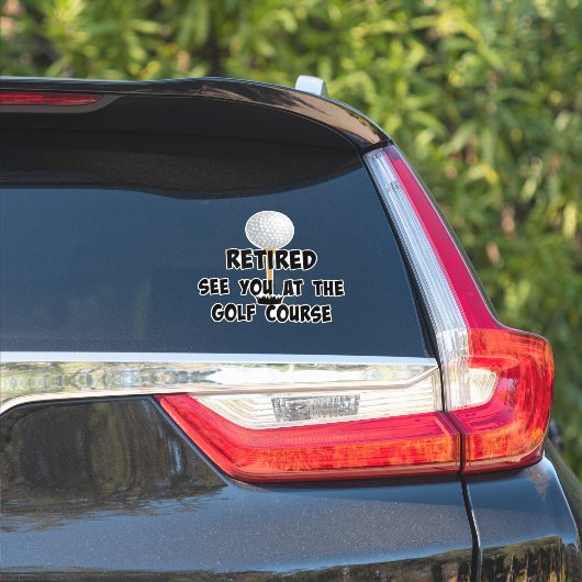 Gepensioneerd—Zie je bij de Golfcursus Sticker (Auto Zijkant)