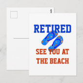 Gepensioneerd - Zie je bij het strand Briefkaart (Voorkant / Achterkant)