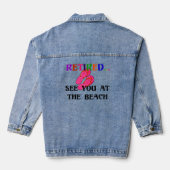 Gepensioneerd - Zie je bij het strand Denim Jacket (Achterkant)