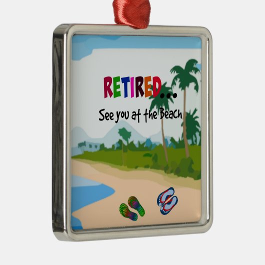 Gepensioneerd.. zie je bij het strand metalen ornament (Rechts)