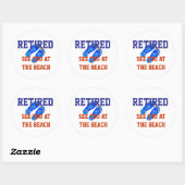 Gepensioneerd - Zie je bij het strand Ronde Sticker (Vel)