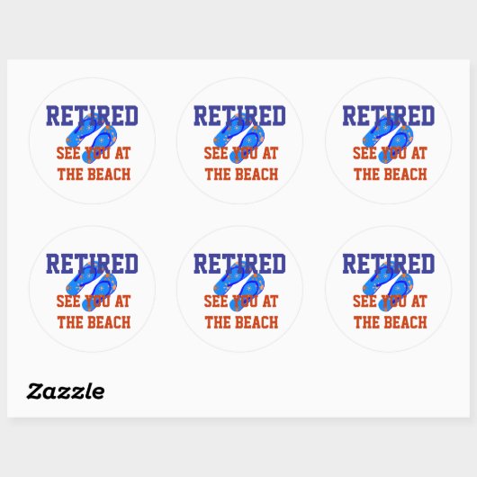Gepensioneerd - Zie je bij het strand Ronde Sticker (Vel)