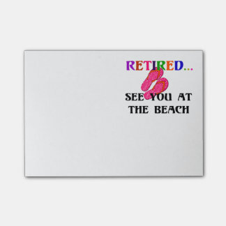 Gepensioneerd: Zie je bij het strand, roze Teensli Post-it® Notes