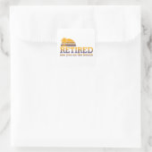 Gepensioneerd Zie je op de strand Square Sticker (Tas)