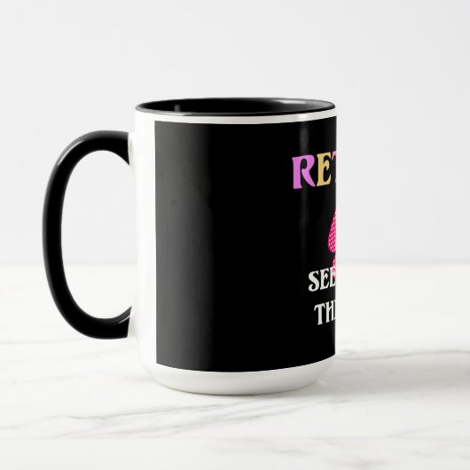 Gepensioneerd.. zie je op het strand, kleurrijke f mok (Links)