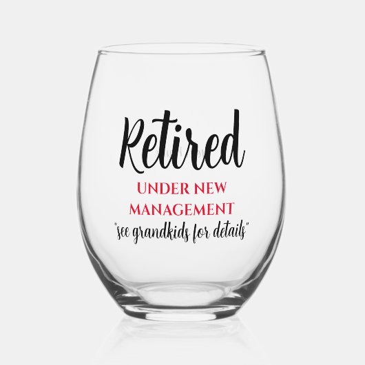 Gepensioneerd, zie kleinkinderen voor details Stem Wijnglas Zonder Voet (Voorkant)