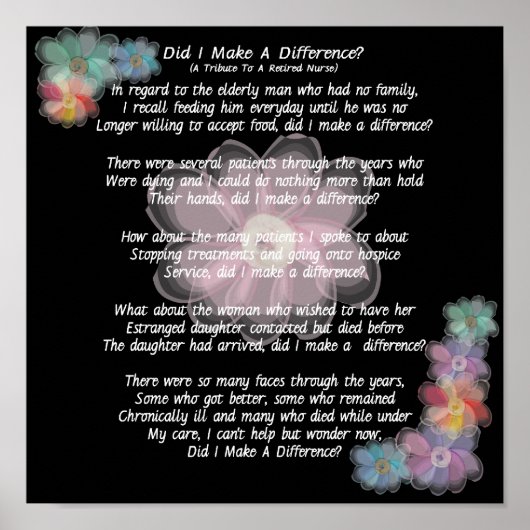 Gepensioneerd zurengedicht: "Heb ik een verschil g Poster (Voorkant)