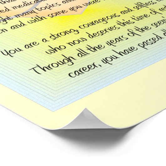 Gepensioneerd zuster Art Poster en gedicht (Hoek)