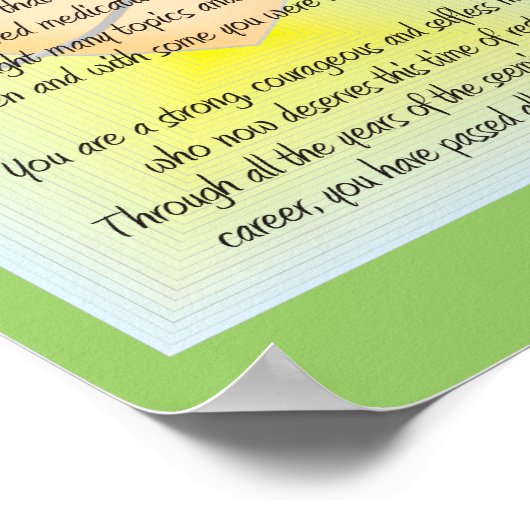 Gepensioneerd zuster Art Poster en gedicht (Hoek)