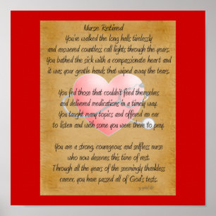 Gepensioneerd zuster Poem Art Poster - door middel