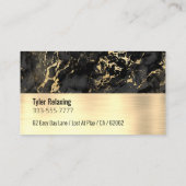 Gepensioneerd, zwart en goud marmer, geborsteld go visitekaartje (Achterkant)