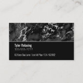 Gepensioneerd, zwart en zilver marmer op Black Gag Visitekaartje (Achterkant)