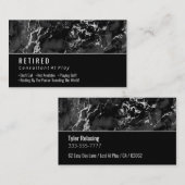 Gepensioneerd, zwart en zilver marmer op Black Gag Visitekaartje (Voorkant / Achterkant)