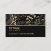 Gepensioneerd, Zwart & Goud Marmer op Zwarte Gag Visitekaartje (Achterkant)