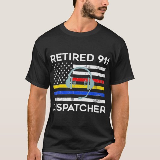 Gepensioneerde 911 vlag verzender t-shirt (Voorkant)