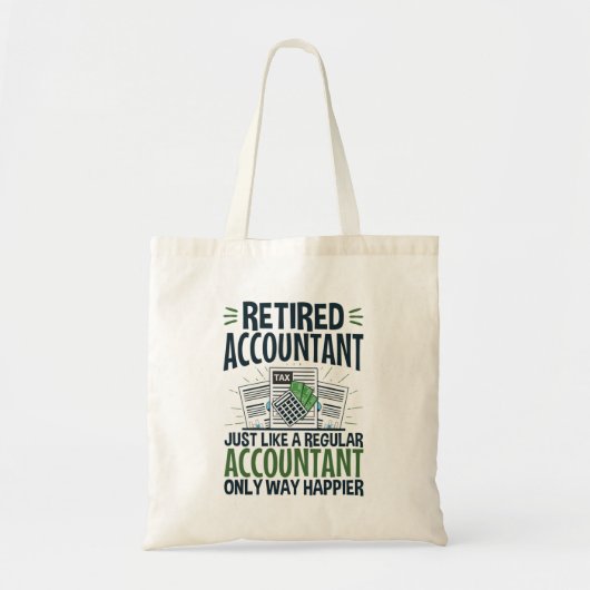 Gepensioneerde accountant Funny CPA Retirement Hap Tote Bag (Voorkant)