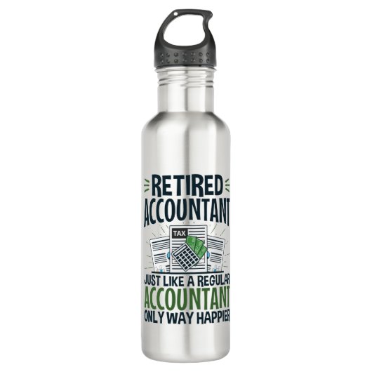 Gepensioneerde accountant Funny CPA Retirement Hap Waterfles (Voorkant)