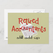 Gepensioneerde accountants "Nog steeds opgeteld" Briefkaart (Voorkant / Achterkant)