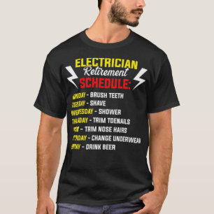 Gepensioneerde aflossing van een elektricien t-shirt
