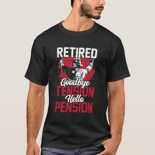 Gepensioneerde afscheid Hallo Pensioenretiree Vuur T-shirt (Voorkant)