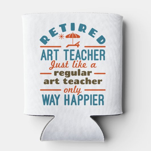 Gepensioneerde Art leraar pensionering gelukkiger Blikjeskoeler (Achterkant)