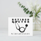 Gepensioneerde arts Stethoscoop Sassy Grappig Pens Briefkaart (Staand voorkant)