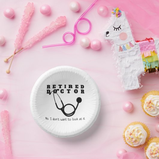 Gepensioneerde arts Stethoscoop Sassy Grappig Pens Papieren Kommen (Feest)