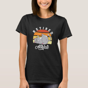 Gepensioneerde atleet Retro kat sportman T-shirt