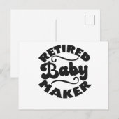 Gepensioneerde Baby Maker Grappig Vasectomie Cadea Briefkaart (Voorkant / Achterkant)
