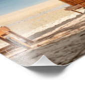 Gepensioneerde Beach Lounge Stoelen met Paraplu Foto Afdruk (Hoek)