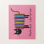 Gepensioneerde bibliothecaris Boek Kat  Legpuzzel (Verticaal)
