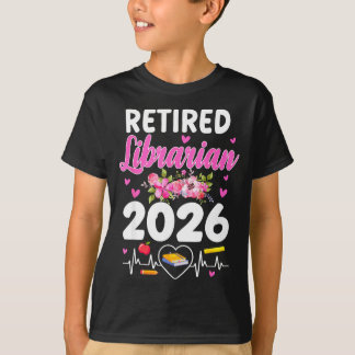 Gepensioneerde bibliothecaris est 2026 schoolbibli t-shirt