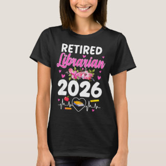 Gepensioneerde bibliothecaris est 2026 schoolbibli t-shirt