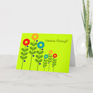 Gepensioneerde bibliothecaris Kaart Floral