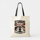 Gepensioneerde Biker Sturgis Retirement Road Trip Tote Bag (Achterkant)