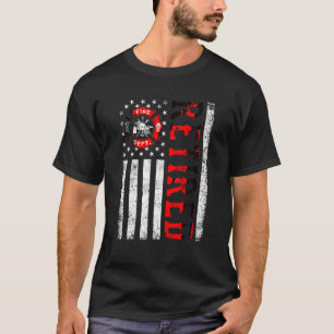 Gepensioneerde brandweerman Amerikaanse vlag Funny T-shirt