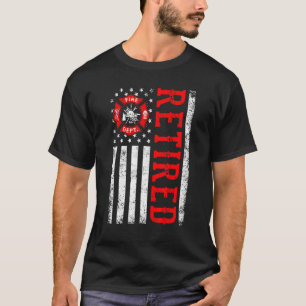 Gepensioneerde brandweerman Amerikaanse vlag Funny T-shirt